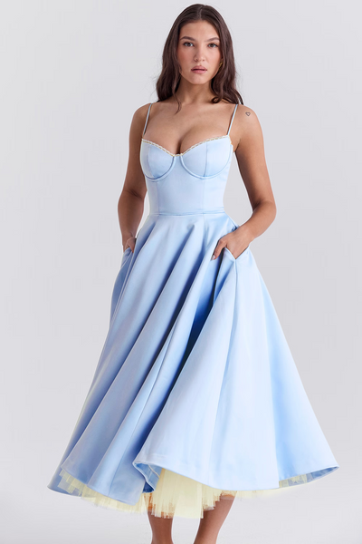 ISABEAU | ROBE MIDI ROMANTIQUE ET ÉLÉGANTE