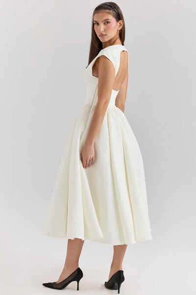 VÉRANE | ROBE ÉVASÉE À ENCOLURE BATEAU