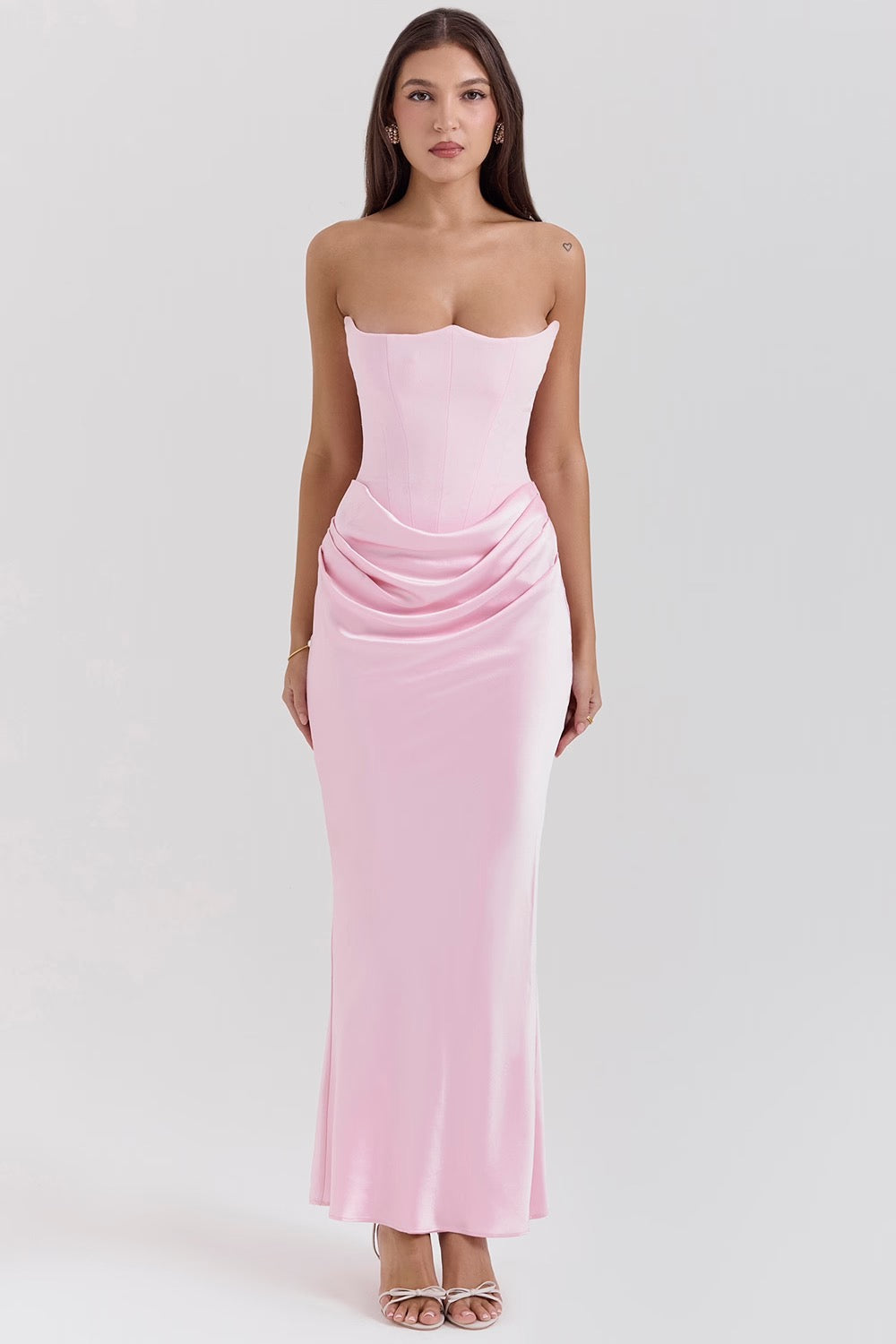 ADÈLE | ROBE LONGUE BUSTIER DRAPÉE