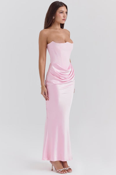 ADÈLE | ROBE LONGUE BUSTIER DRAPÉE