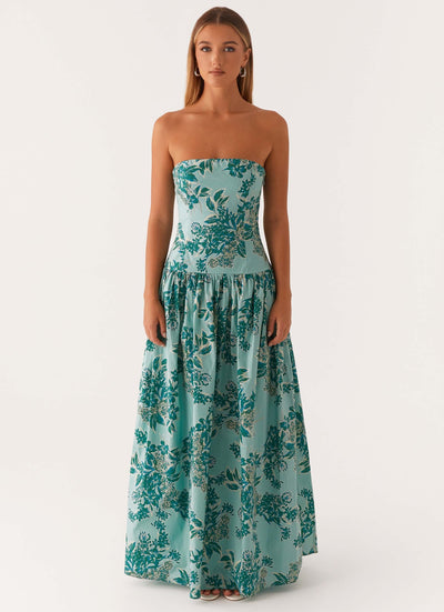 ANDORRA | ROBE LONGUE BUSTIER IMPRIMÉE
