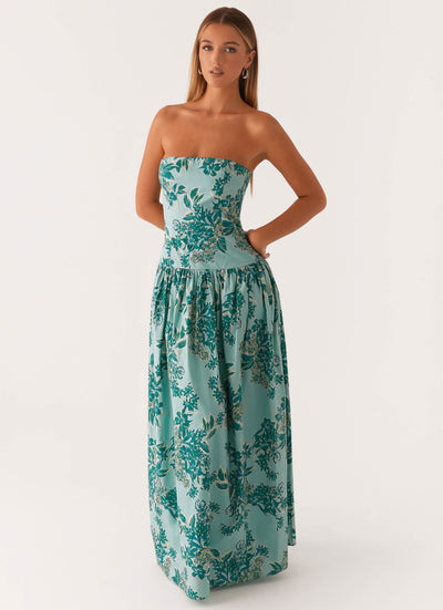 ANDORRA | ROBE LONGUE BUSTIER IMPRIMÉE