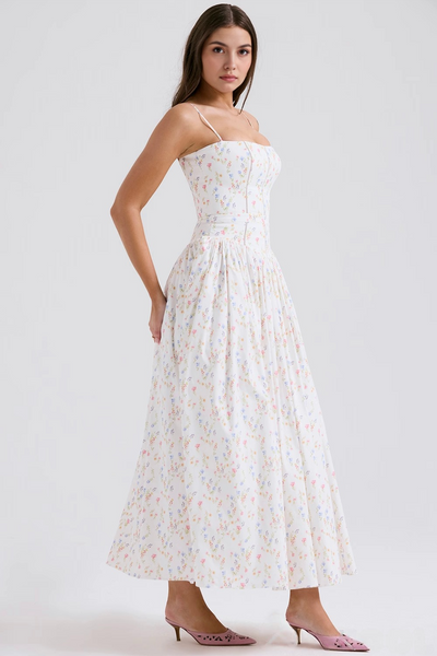 STELLA | ROBE LONGUE BUSTIER À FLEURS