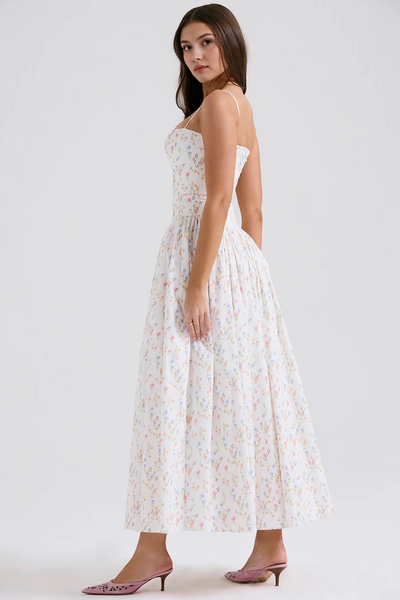 STELLA | ROBE LONGUE BUSTIER À FLEURS