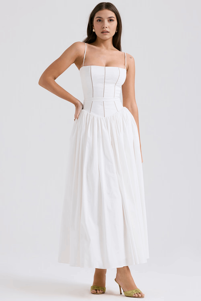 STELLA | ROBE LONGUE BUSTIER À FLEURS