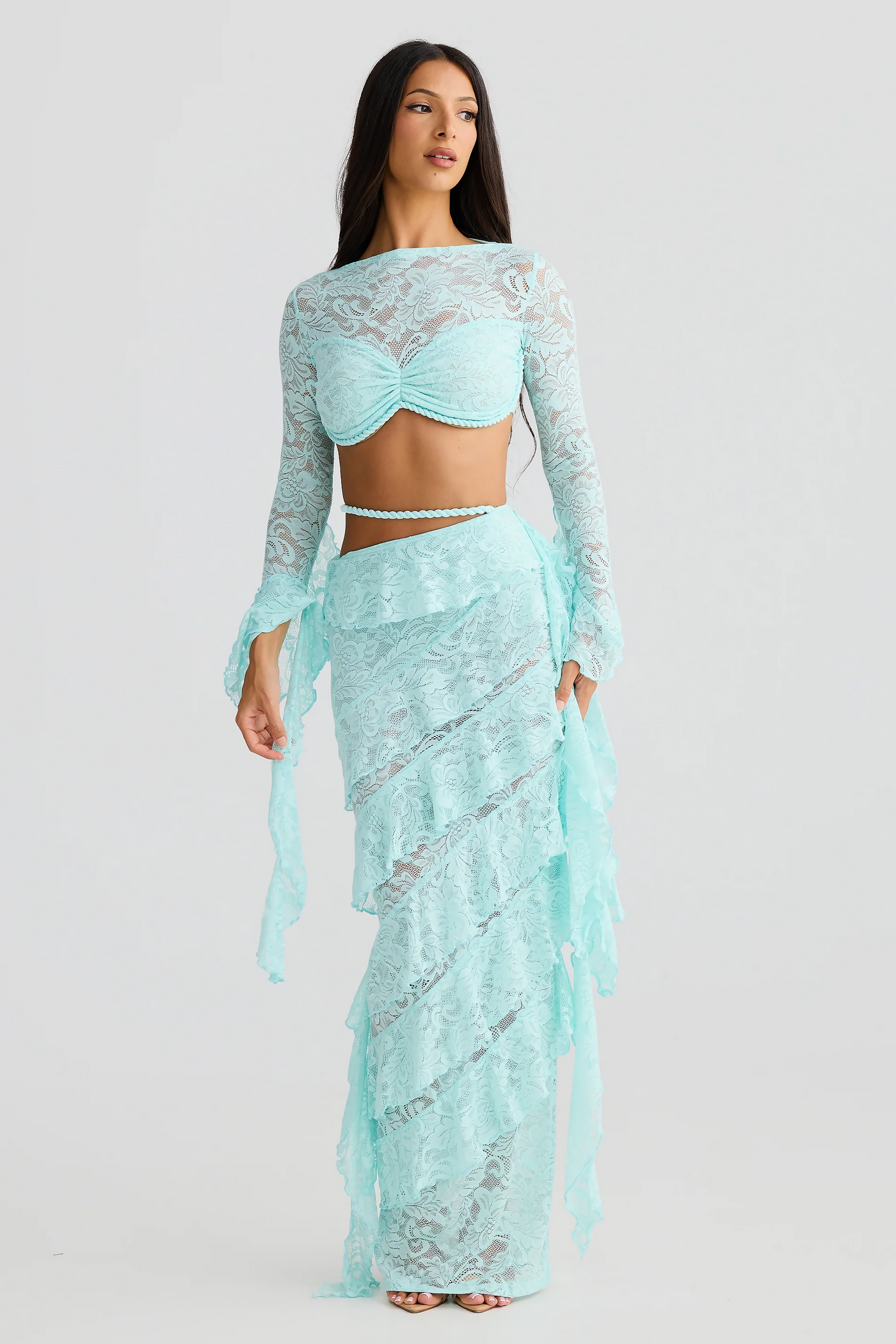 ÉVADNE | ENSEMBLE DENTELLE TURQUOISE