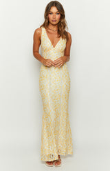 MARCELINA | ROBE LONGUE EN DENTELLE FLORALE