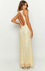 MARCELINA | ROBE LONGUE EN DENTELLE FLORALE