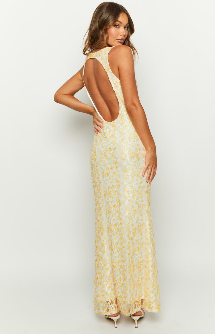 MARCELINA | ROBE LONGUE EN DENTELLE FLORALE