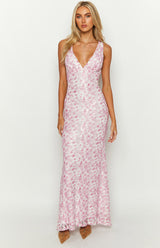 MARCELINA | ROBE LONGUE EN DENTELLE FLORALE