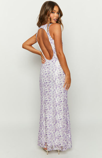 MARCELINA | ROBE LONGUE EN DENTELLE FLORALE
