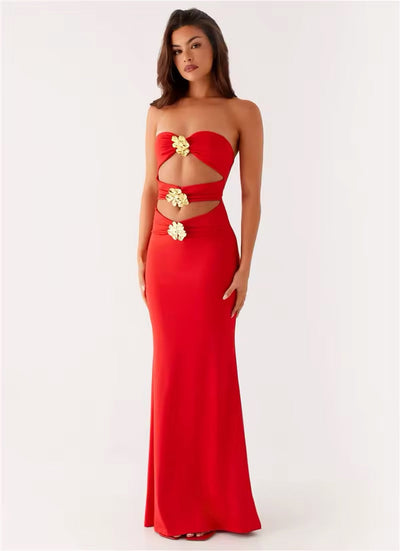 ANA | ROBE MAXI À DÉTAILS FLORAUX