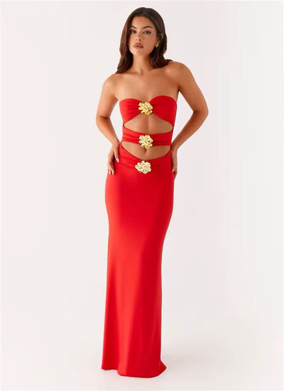 ANA | ROBE MAXI À DÉTAILS FLORAUX