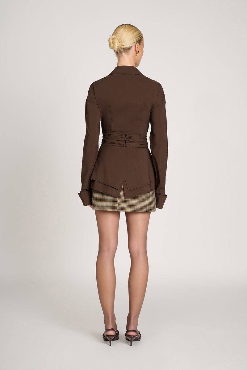 ALBANE | CHEMISE STRUCTURÉE AVEC DÉTAIL DRAPÉ