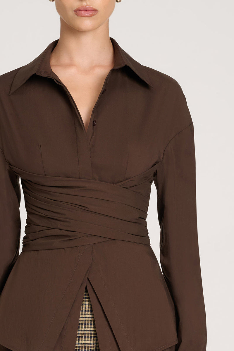 ALBANE | CHEMISE STRUCTURÉE AVEC DÉTAIL DRAPÉ