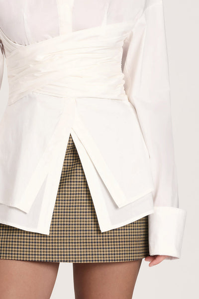 ALBANE | CHEMISE STRUCTURÉE AVEC DÉTAIL DRAPÉ