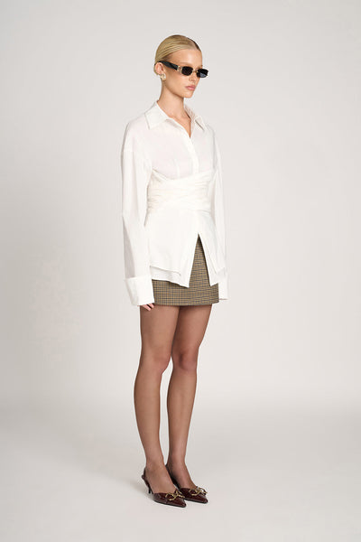 ALBANE | CHEMISE STRUCTURÉE AVEC DÉTAIL DRAPÉ