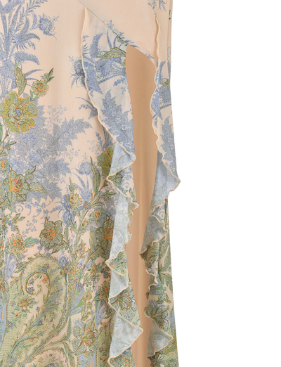 INESIA | ROBE LONGUE BUSTIER À VOLANTS LATÉRAUX