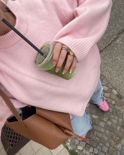 CLAIRE | PULL À MANCHES LONGUES ROSE