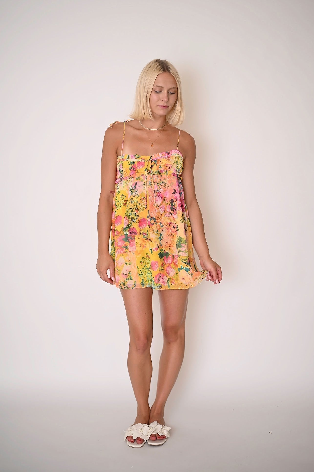 FLAVIE | ROBE COURTE FLEURIE FLUIDE