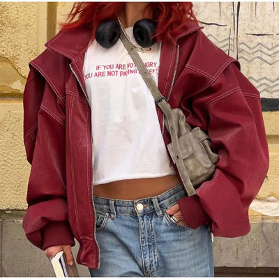 JULIETTE | BLOUSON BOMBER EN SIMILI CUIR