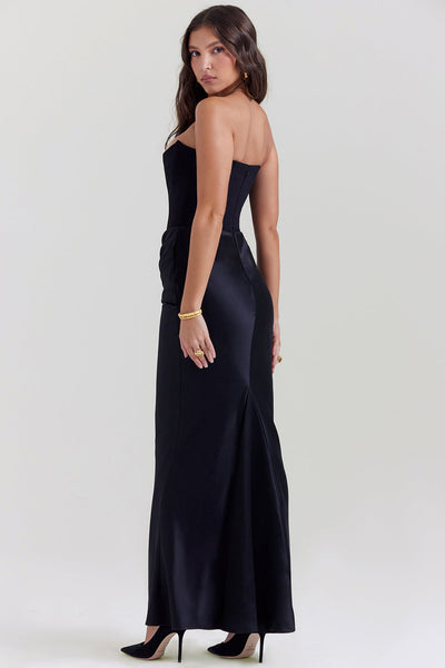 ADÈLE | ROBE LONGUE BUSTIER DRAPÉE