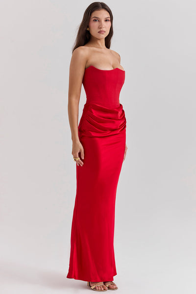 ADÈLE | ROBE LONGUE BUSTIER DRAPÉE