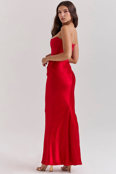 ADÈLE | ROBE LONGUE BUSTIER DRAPÉE