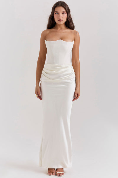 ADÈLE | ROBE LONGUE BUSTIER DRAPÉE