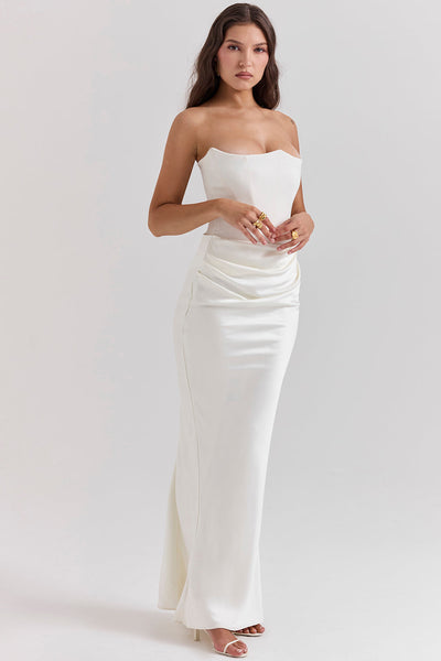 ADÈLE | ROBE LONGUE BUSTIER DRAPÉE