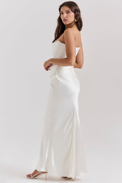 ADÈLE | ROBE LONGUE BUSTIER DRAPÉE